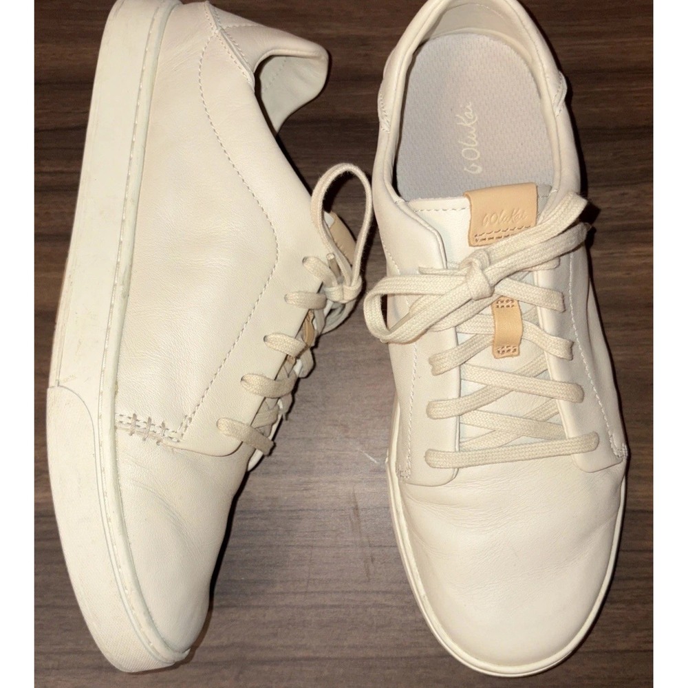 Olukai Pehuea Li Ili Women's 10 Leather Convertible Sneakers Puka Off White 40